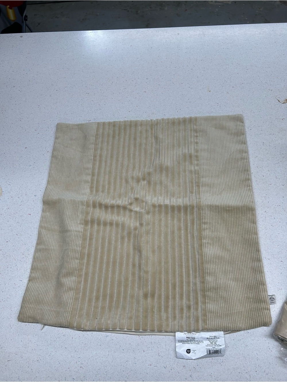 Hearth & Hand Beige Corduroy Decorative Pillow Cover